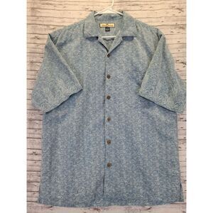 Tommy Bahama Silk Shirt Mens Sz Small Pineapples‎ Blue